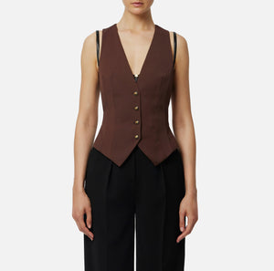 Weste aus Baumwoll-Gabardine