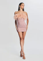 TORIN SEQUIN FEATHER DRESS