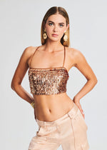 RYN SEQUIN FEATHER TOP