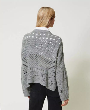 Pullover aus Wollmischung mit Pailletten