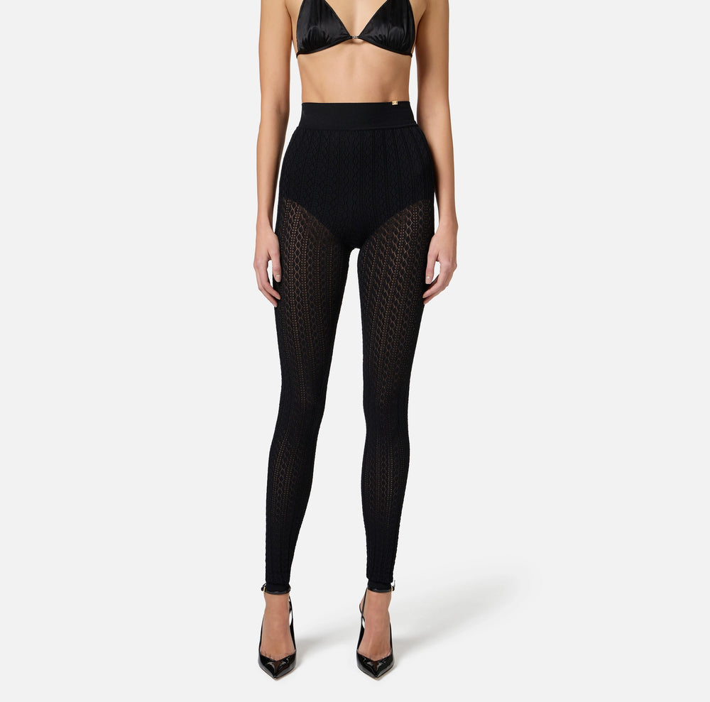 Leggings mit Spitzenmuster