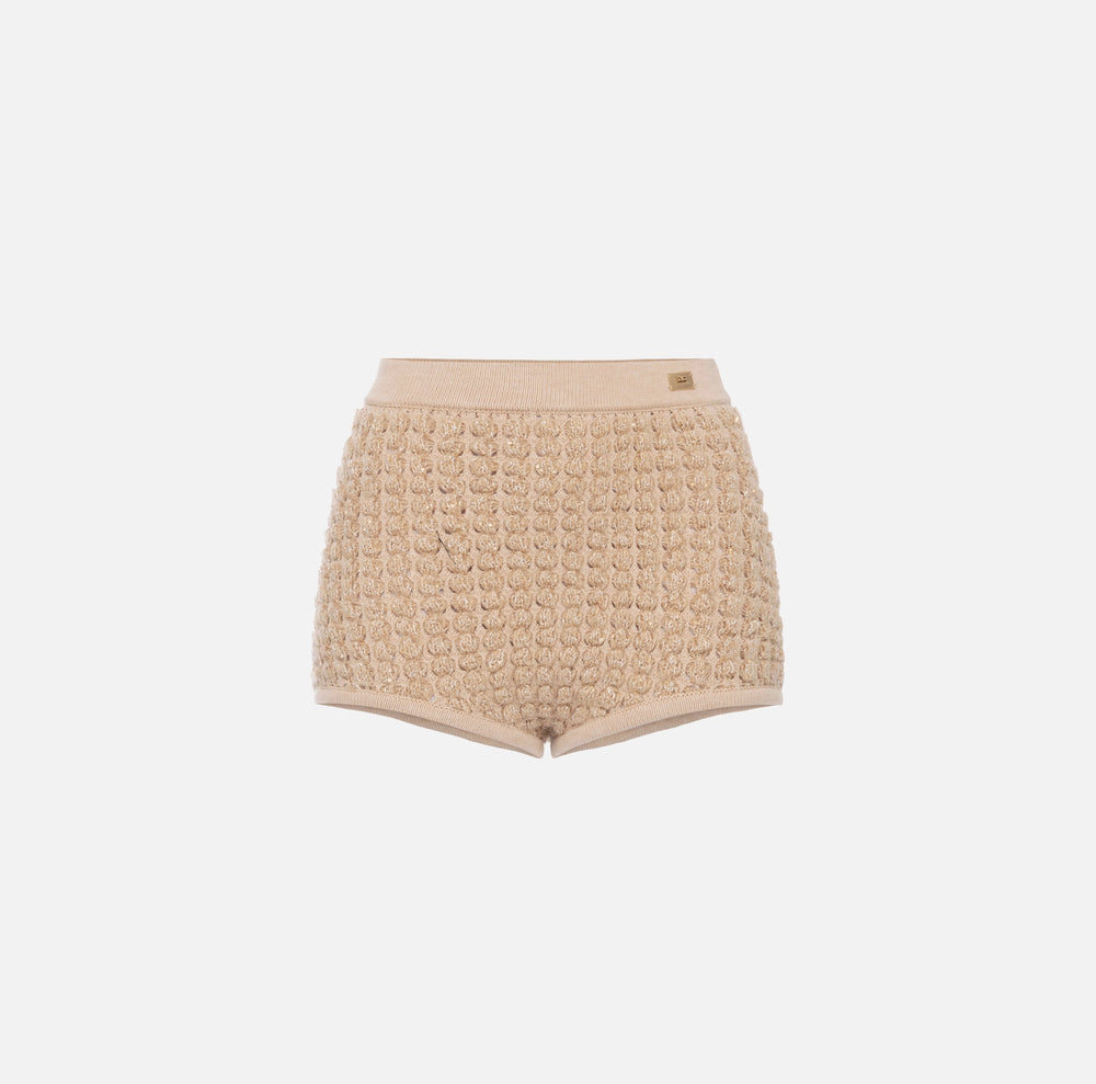 Shorts aus Bouclé mit Pailletten