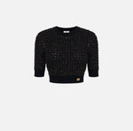 Top aus Bouclé mit Pailletten