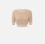 Top aus Bouclé mit Pailletten