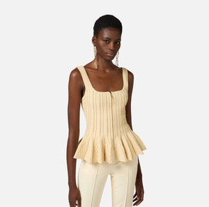 Stricktop im Falten-Design mit Schößchen