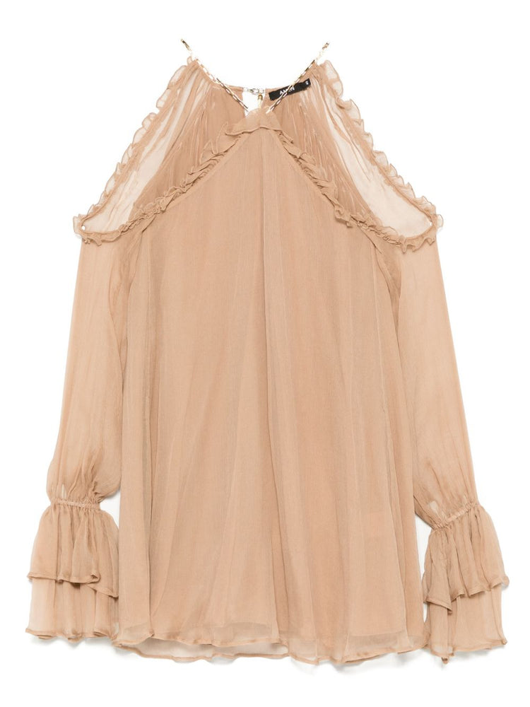 BLUSH PINK SILK MINI DRESS AMEN - WOMEN