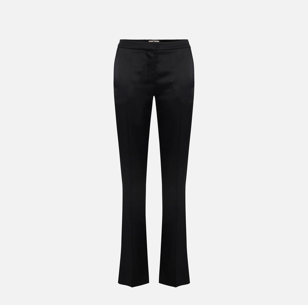 Hose aus Satin mit Schlitzen