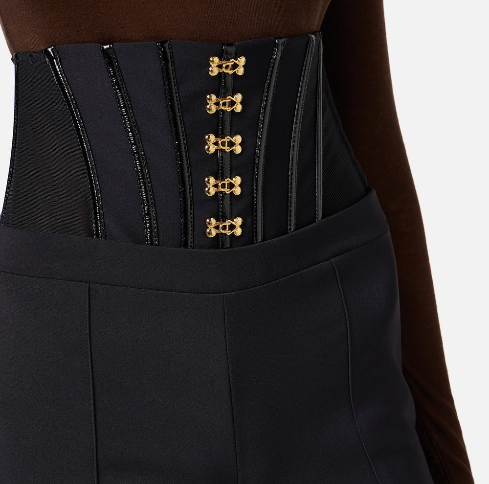 Pantaloni in crêpe leggero con ganci gioiello