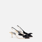 Slingback aus Nappaleder mit Satin-Schleife