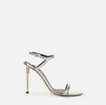 Sandalen aus Leder in Metallic-Optik