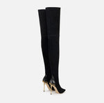 Stiefel aus Wildleder mit Details in Python-Optik