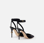 Slingback aus Leder mit Schmuckabsatz