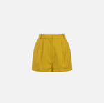 Shorts aus leichter Wolle mit kontrastierenden Ziernähten