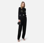 Jumpsuit aus Crêpe mit bestickten Taschen