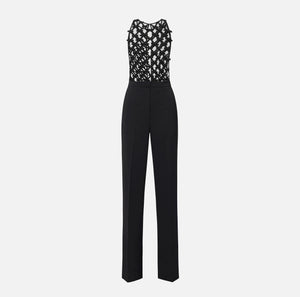 Jumpsuit aus leichtem Crêpe mit Schleifen