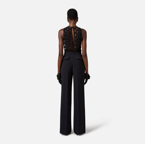 Jumpsuit aus leichtem Crêpe mit Schleifen