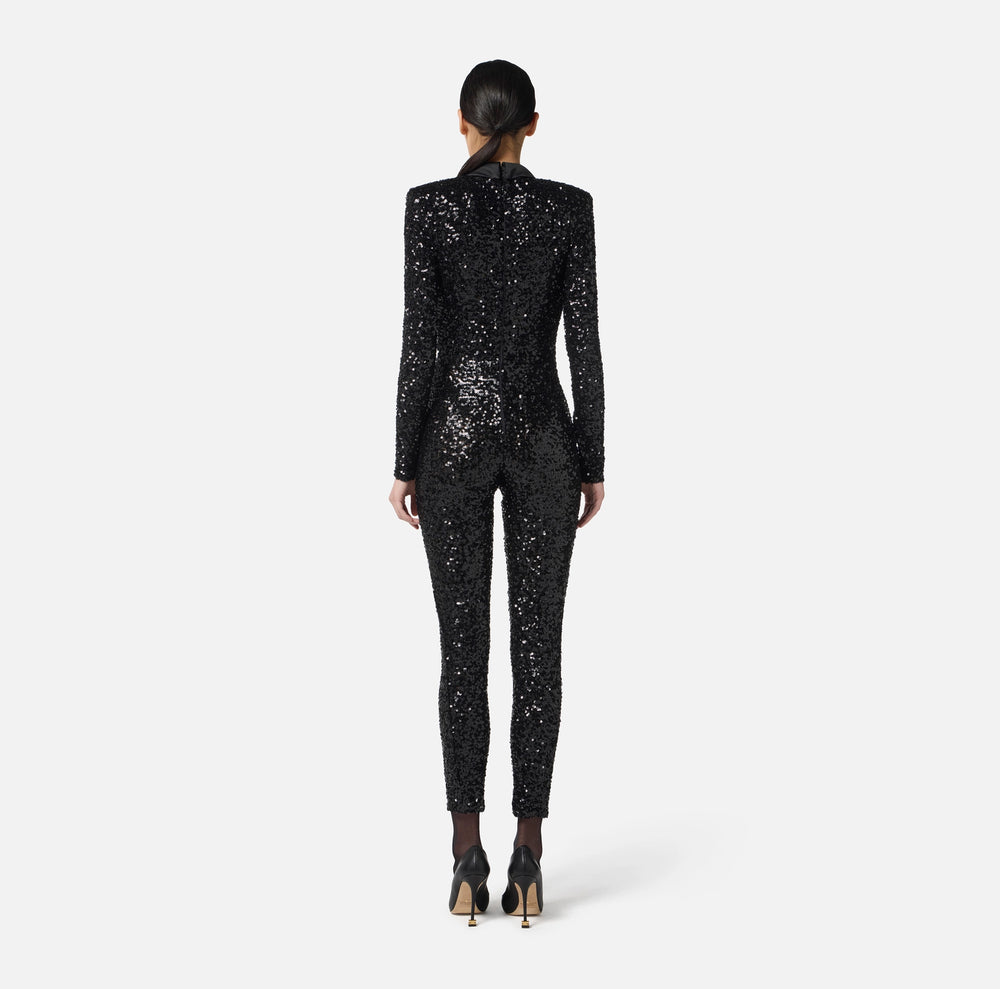 Red Carpet-Jumpsuit mit Allover-Paillettenbesatz