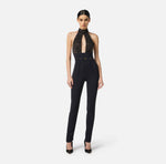 Jumpsuit aus Tüll und Crêpe mit Kokosnuss-Stickereien