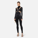 Jumpsuit aus Lycra mit Cut-out-Motiv und Logo-Accessoire