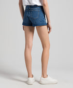 BLAUE JEANSSHORTS MIT LOGO