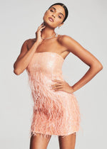 ANASTASIA SEQUIN FEATHER DRESS