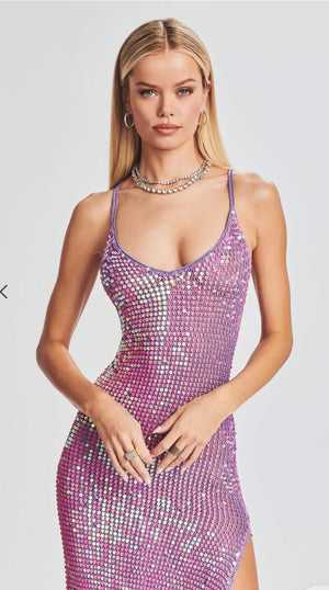 marie sequin crochet dress retrofete Marie Dress Sage Green Crochet Knit Sequin Embellished M/L NWOT $615